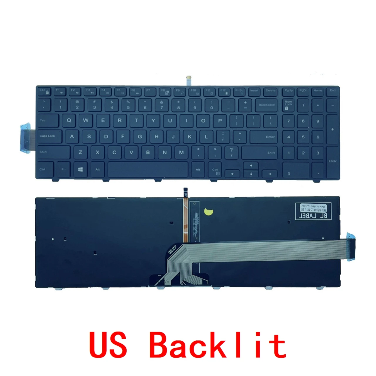 novo teclado dos eua para dell inspiron