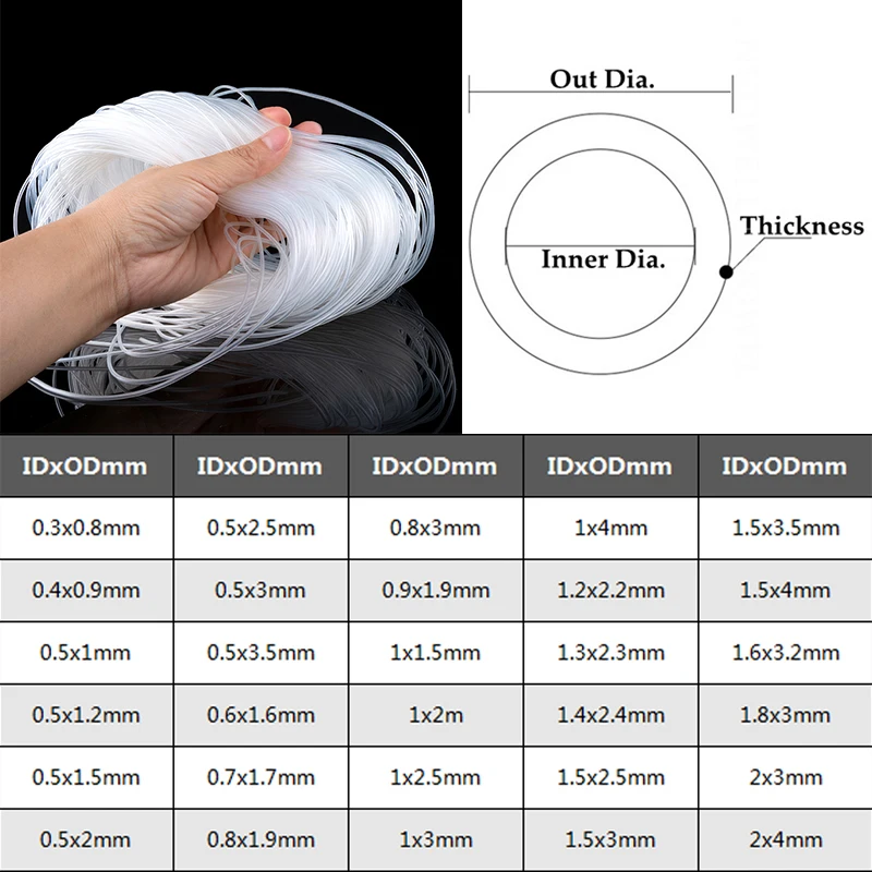 Inner Diameter 0.3-2mm Food Grade Transparent Silicone Tube Heat Resistant Flexible Hose Medica laboratory Silicone Tube 10m/Lot silicone tube