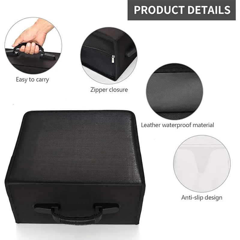 CD DVD Storage Case 400 Capacity Heavy Duty Zipper Protective Movie Media Storage Organizer Binder Wallet For Car Home Office