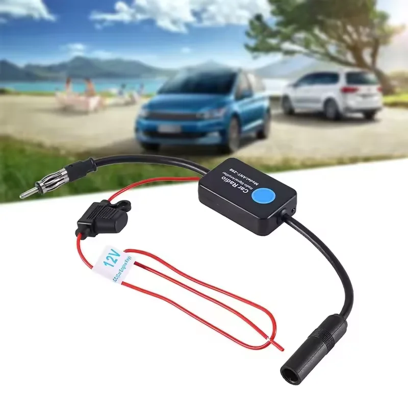 Car Antenna Universal Practical FM Signal Amplifier Anti-interference Car Antenna Radio Universal FM Booster Amp Automobile Parts