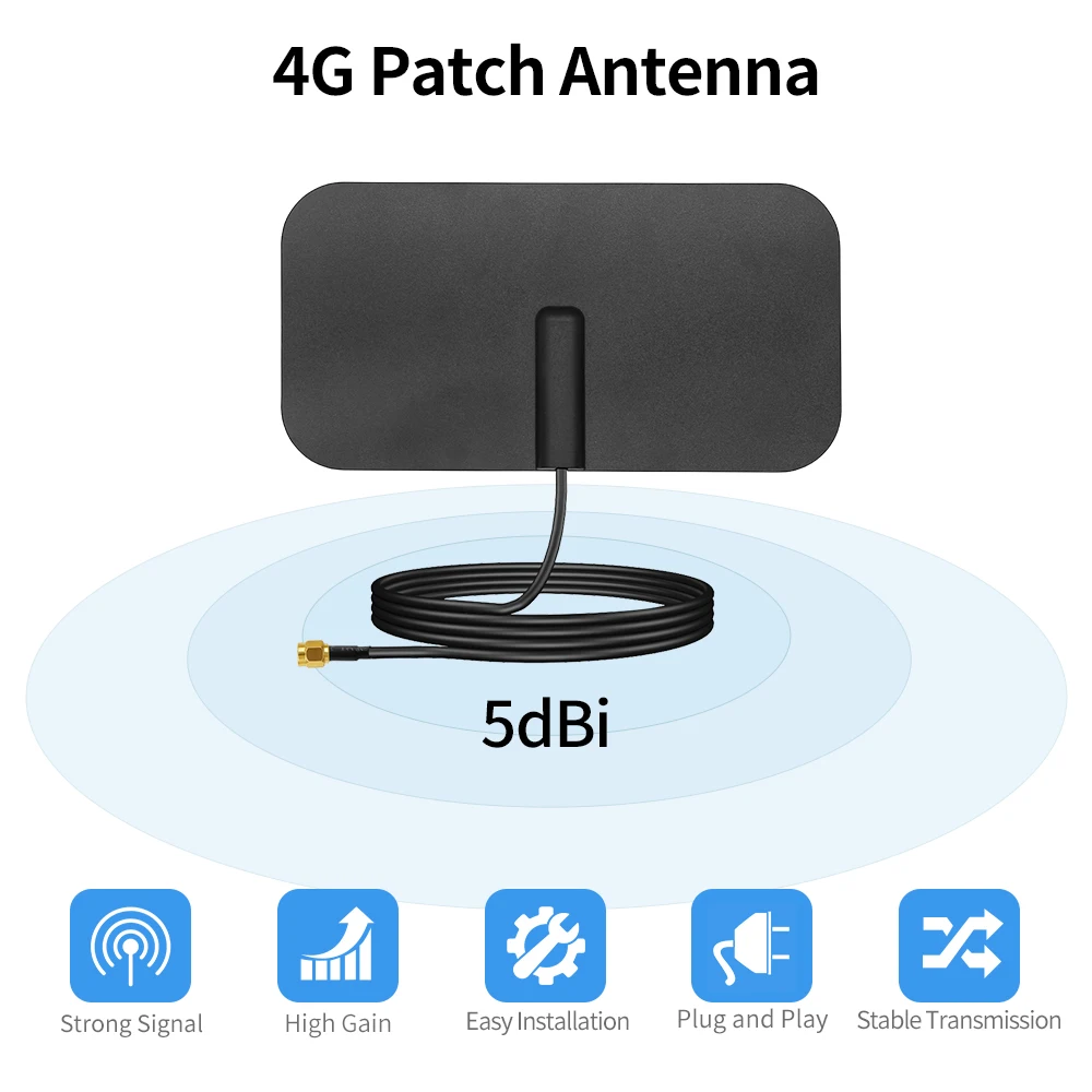 Antenna Signal Booster LTE Antenna 4G LTE Patch Antenna 698-2700MHz 5dBi High Gain Built In PCB Board Antenna Long Range Signal Booster Amplifier SMA Male