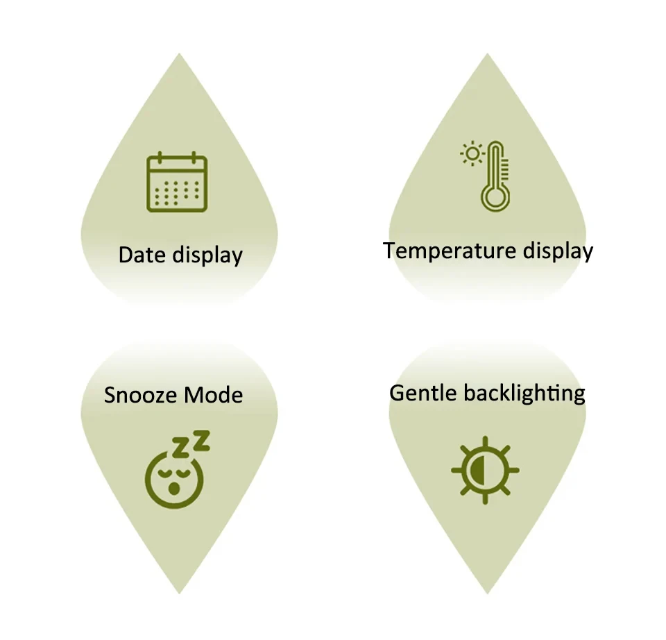 Description Picture 3 of itemLCD Digital Alarm Clock Solid Wood Date Temperature Display Table Clock with Backlight Snooze Mode Electronic Clock Room Decor