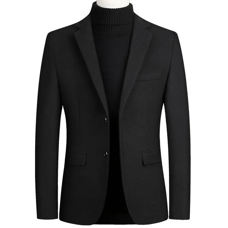 New Spring Men Cashmere Blazers Suits Jackets Business Casual Wool Suit Coats Quality Male Slim Fit Blazers Jackets Coats 4XL mens blazer