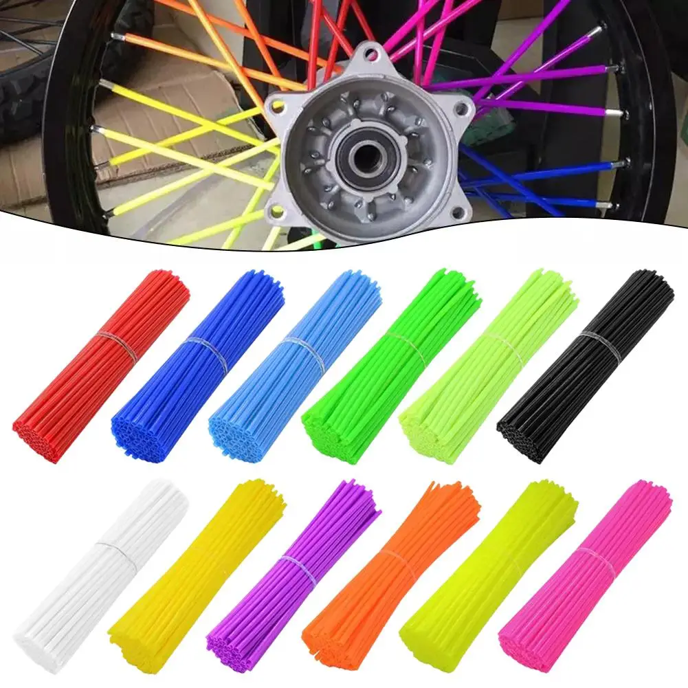 Bicycle Wheel Protector Wraps 24cm Wheel Rim Spoke Wrap Kit for Motorcycle Bike Color Rims Skin Trim Covers Pipe