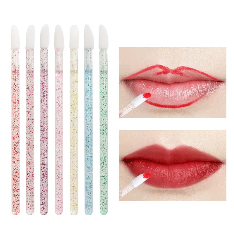 50pcs New Disposable Cosmetic Lip Brush Lipstick Lip Glossy Wands Pen
