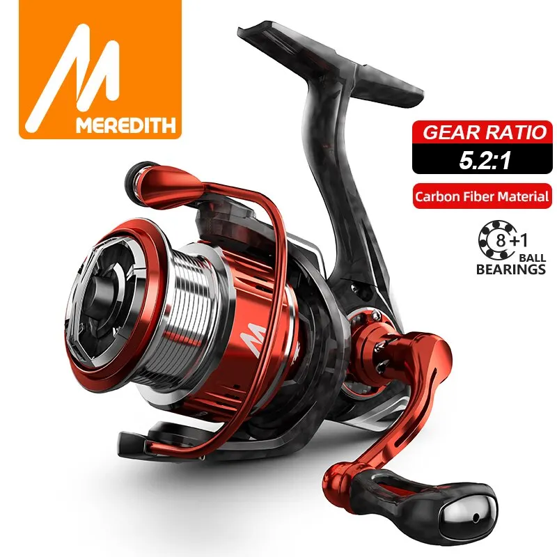 MEREDITH ZE Series Spin Finesse System Spinning Reel 5KG Max Drag 8BB + 1RB 5.2:1 Gear Ratio 160g Weight Fishing Reel spinning fishing reels fishing reels