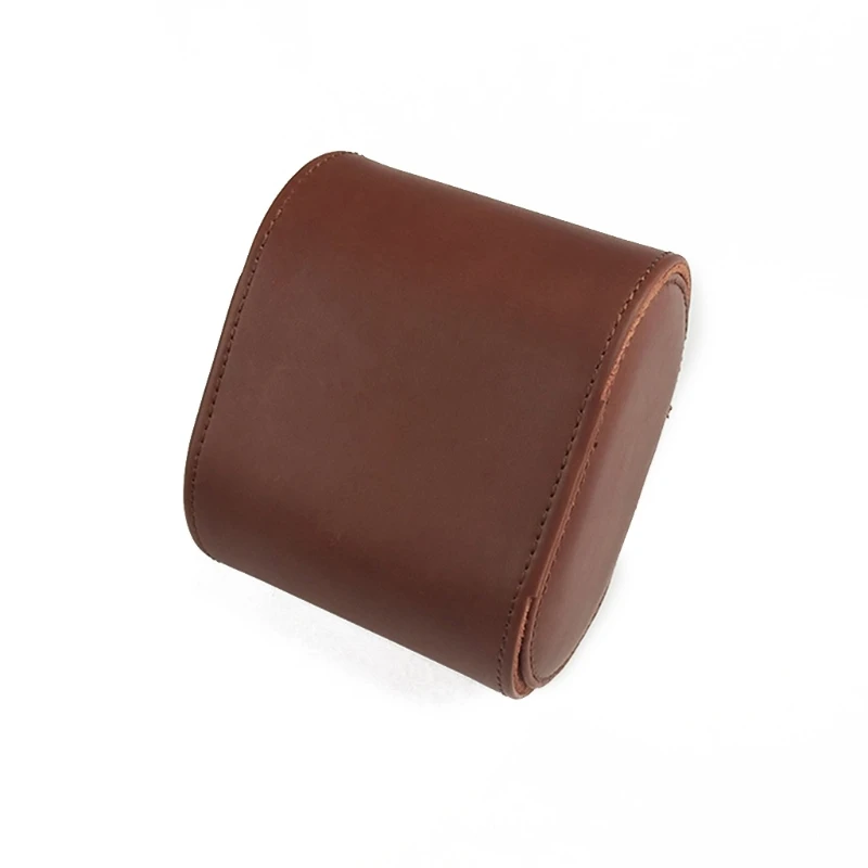 1 Slots Watch Case Brown Roll Retro Travel Portable Vintage Leather Display Watch Storage Box Organizers