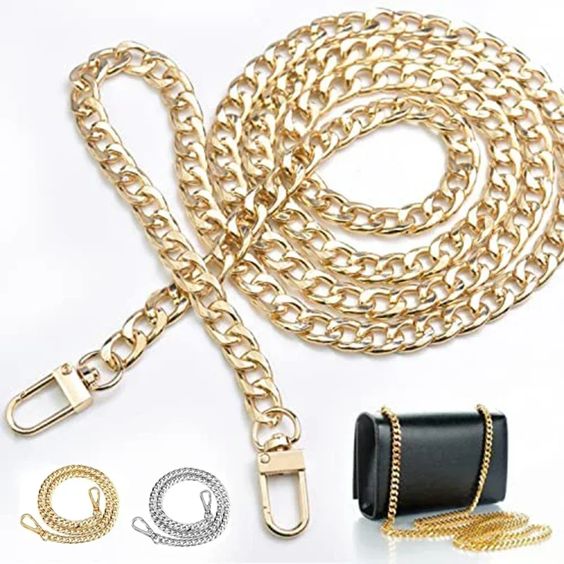 

120cm Metal Chain Golden Silvery Black Aluminum Chain For Jewelry Making Findings Bag Chain Strap Handle Replacement Chains