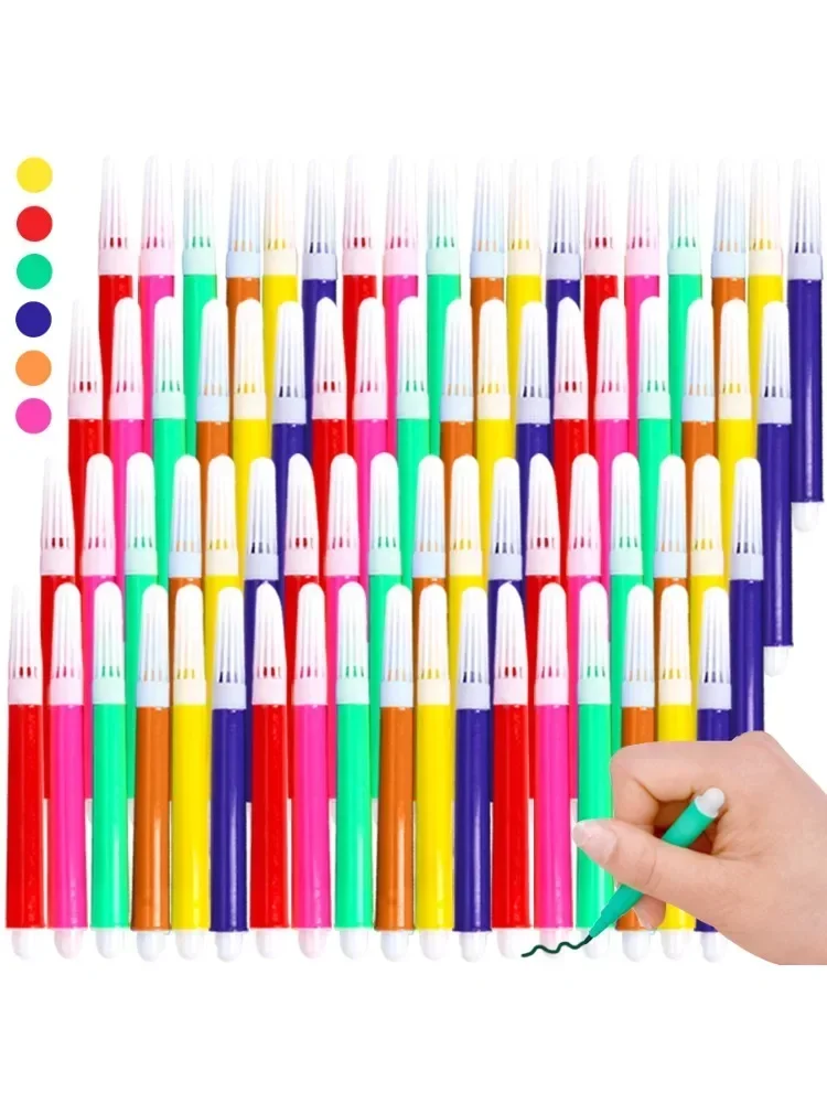 Watercolor Pen 4-24Packs 6-Color Watercolor Pens Mini Drawing Marker Suitable for Non-woven Graffiti Bag Painting Art Stationery Accessories washable watercolor pen