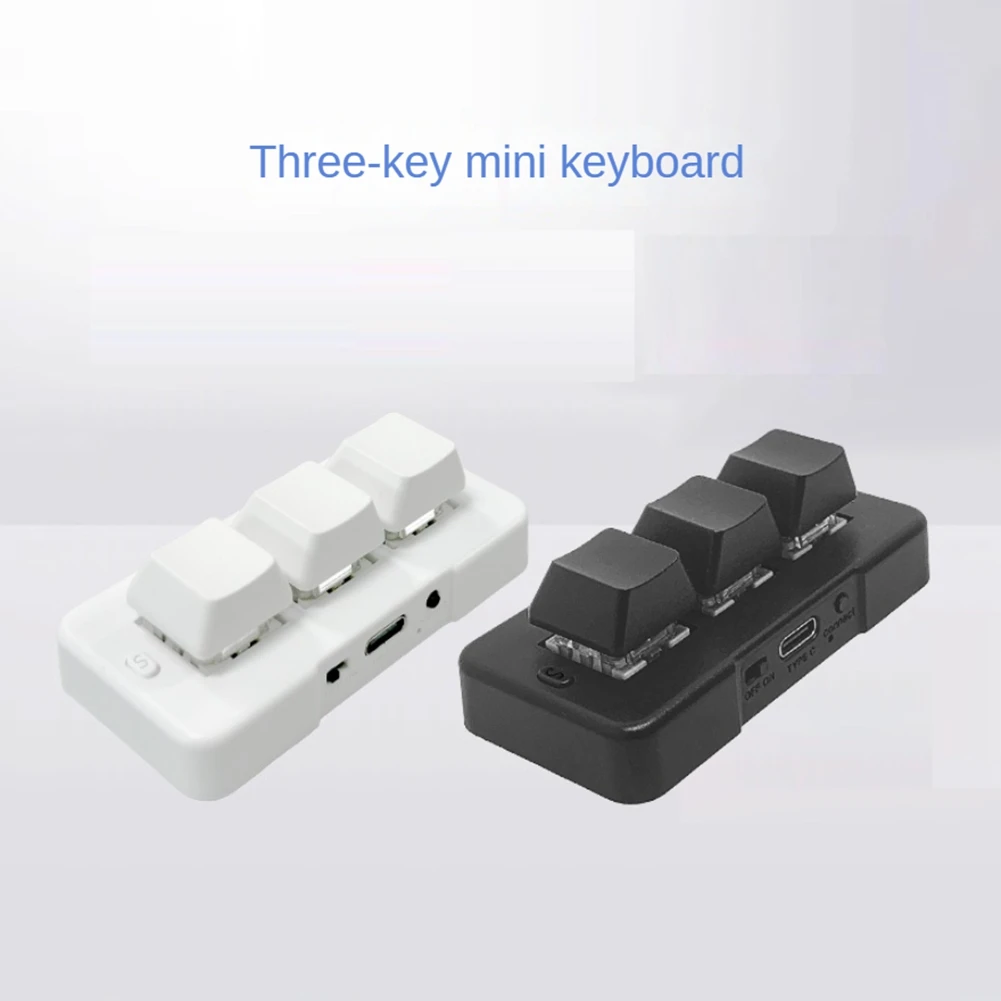 MK321BT 3 키 미니 맞춤형 기계식 키보드, 블루 스위치, USB + BT 듀얼 모드 연결, 게임 멀티미디어용, 흰색