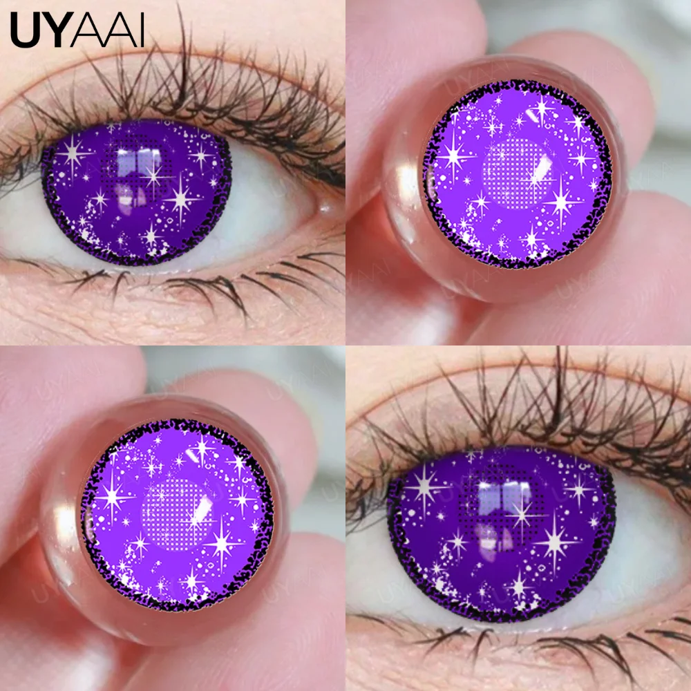 Vibrant Purple Halloween Eye Contacts - Anime Style Color Lenses