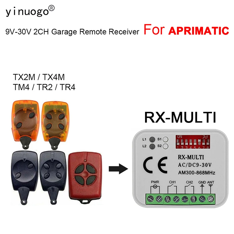 ガレージドア用リモコン,ユニバーサルコントロールレシーバー,ウルトラ2,tm4,tx2m/4m,RX-MULTI  ac/DC9-30V,300-868MHz AliExpress