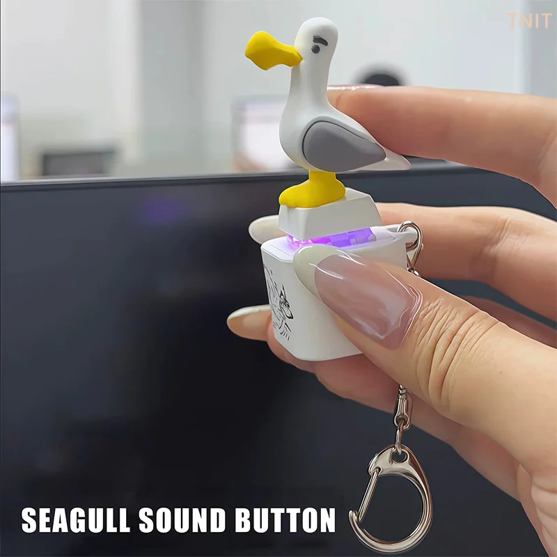 [J] 갈매기 꼬마 키체인, USB 클릭키보드 피젯 버튼, LED 사운드 키체인..
