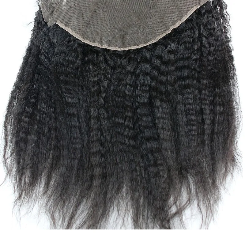 Kinky Straight 13x6 Lace Frontal Closure Human Hair Brazilian Virgin Hair Lace Closure Soft and Silky Pre-Plucked Hairline
