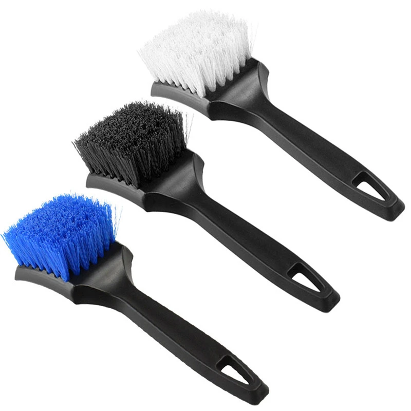 Car Wheel & Tire Brush for Car Rim Short Handle Steel Wire Car Wash Brush, Cleans Tires & Releases Dirt and Road Grime Car Clean 3