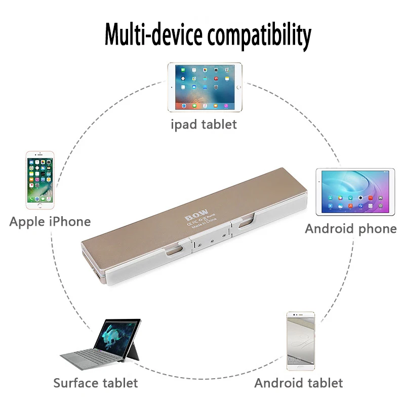 Teclado Bluetooth Dobrável sem Fio Portátil Tablet Universal Mobile Phone Recarregável Hb199 - Imagem 3