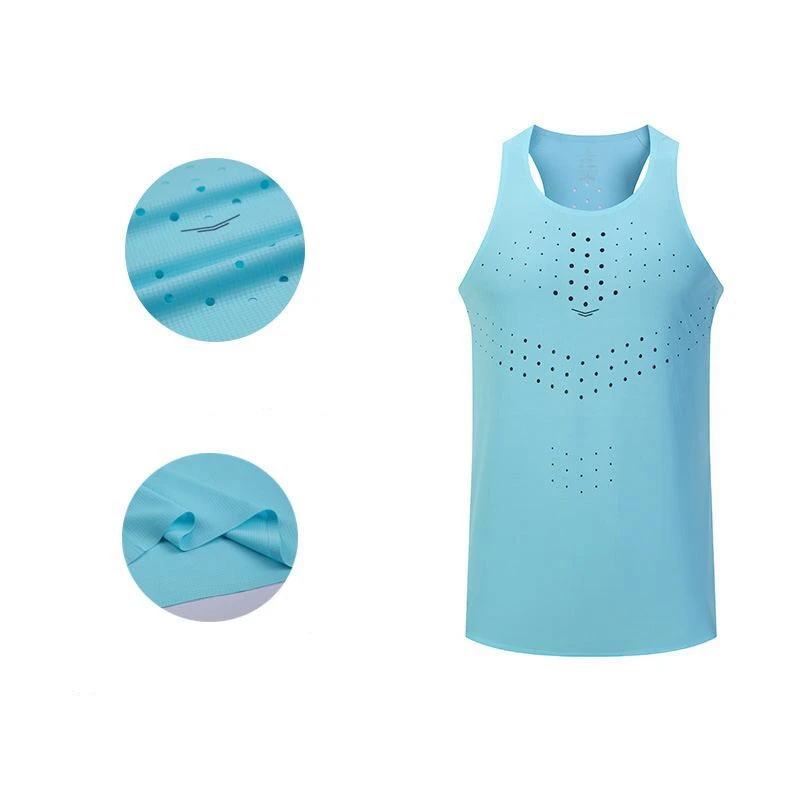 Workout Tank Top Gym Men Quick Dry Fit Running Sleeveless Compression Undershirt Big Elastic Training Tight Sport Wear Bodybuilding Tank Tops Running Vests Sports Tank Tops Sports Vests Tank Tops