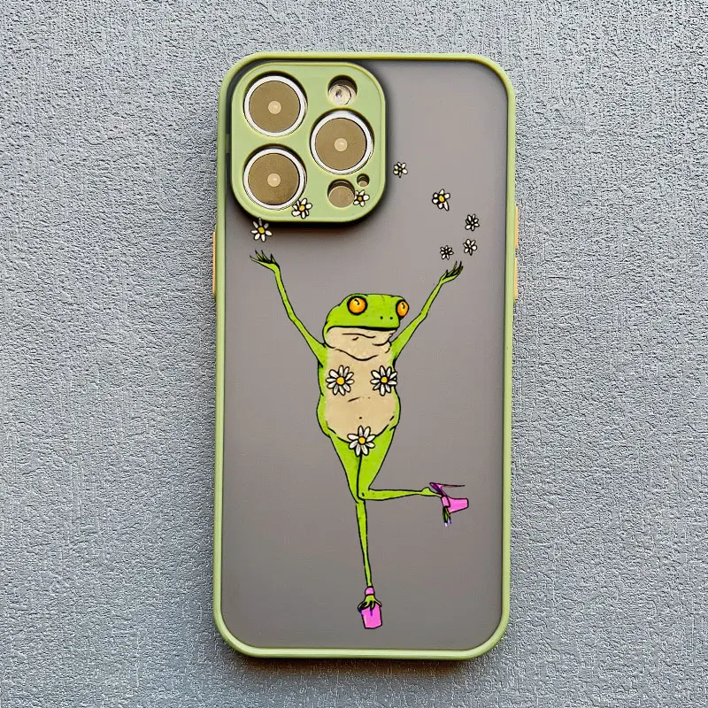 Tanzender Frosch mit großem Mund – Lustige Handyhülle für iPhone 13 12 11 Pro Max Mini 17 15 14 16 Pro Max X XR XS Plus – Niedliche Cartoon-Handyhülle – Detail 3