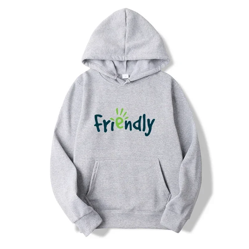 

Friendly Letter Printed Hoodies Men Women Autumne Long-sleeved Sweatshirt Casual Hip Hop Pullover Top Daily Loose Sweater