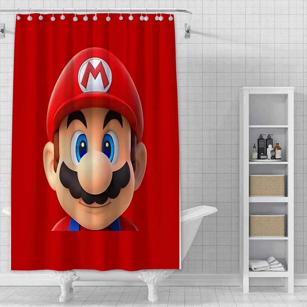 For-M Marios Shower Curtain Waterproof Polyester Fabric Paint Colorful Bath Curtains Home Bathroom Decor Curtain With Hook 2