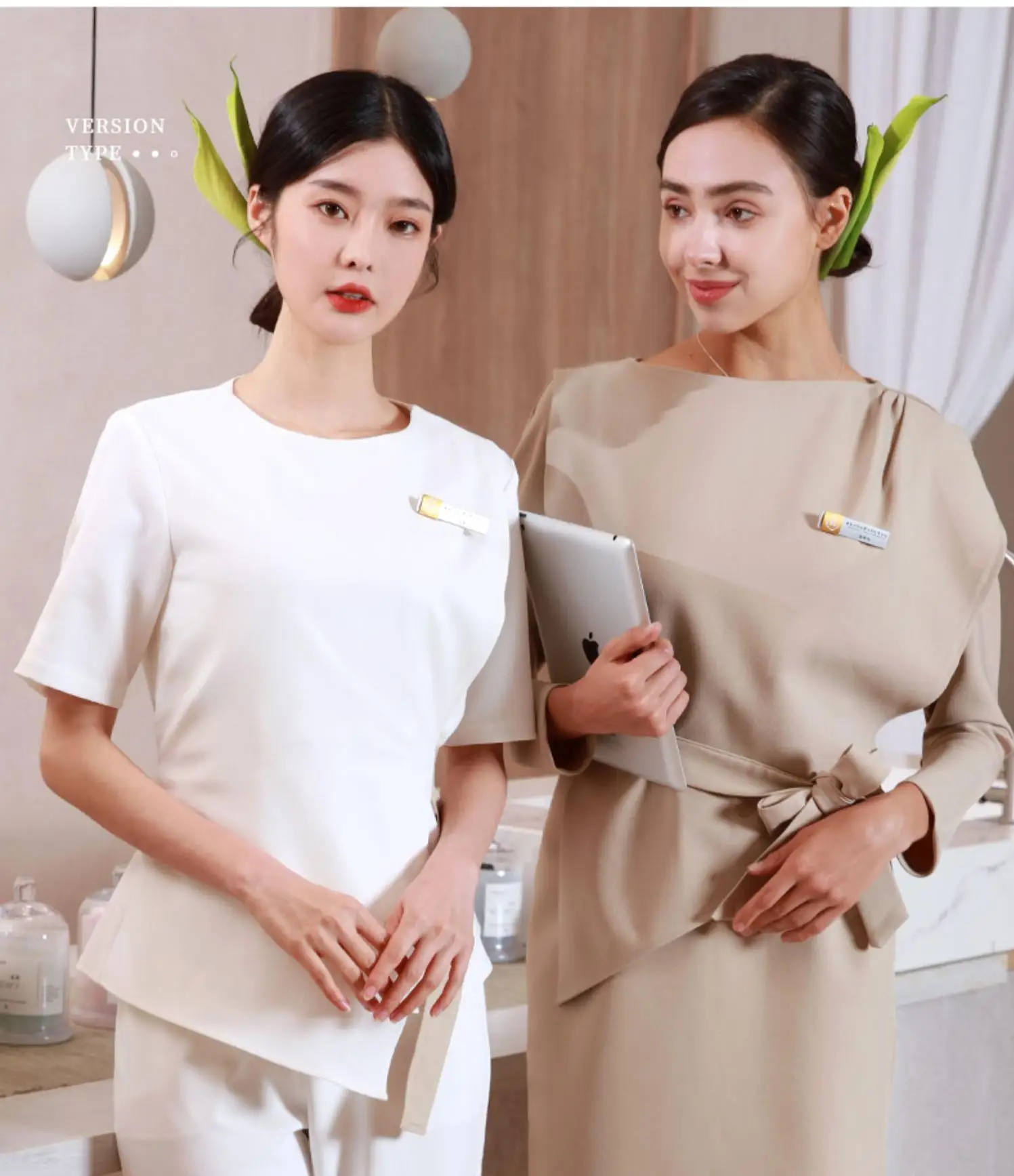 

Новая одежда для парикмахеров, женское платье с длинным рукавом, рабочая одежда, костюм, Рабочая форма