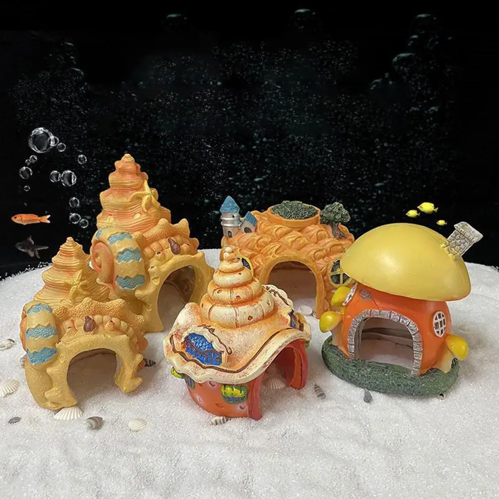 

1 Pcs Resin Ornaments Fish Shrimp Hideout Caves Escape House Layout Prop Aquarium Fish Tank Landscaping Decoration