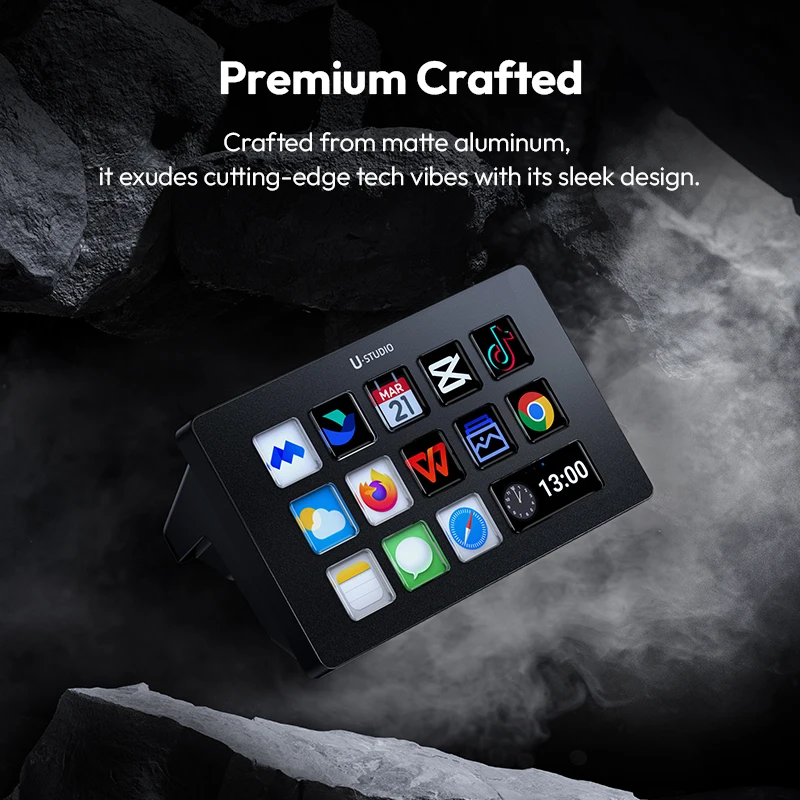 Ulanzi D200 Live Streaming Controller 13 LCD Keys for Gaming Office Work Vlog Content Creation Photo Video Editing