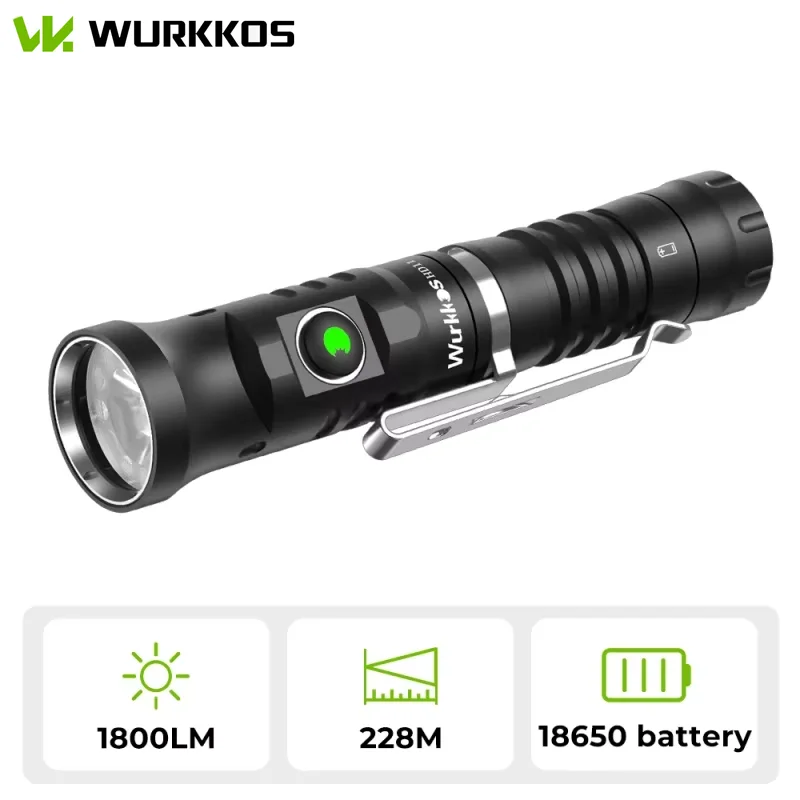 Wurkkos-磁気テール付き折りたたみ式懐中電灯、USB c充電式edc