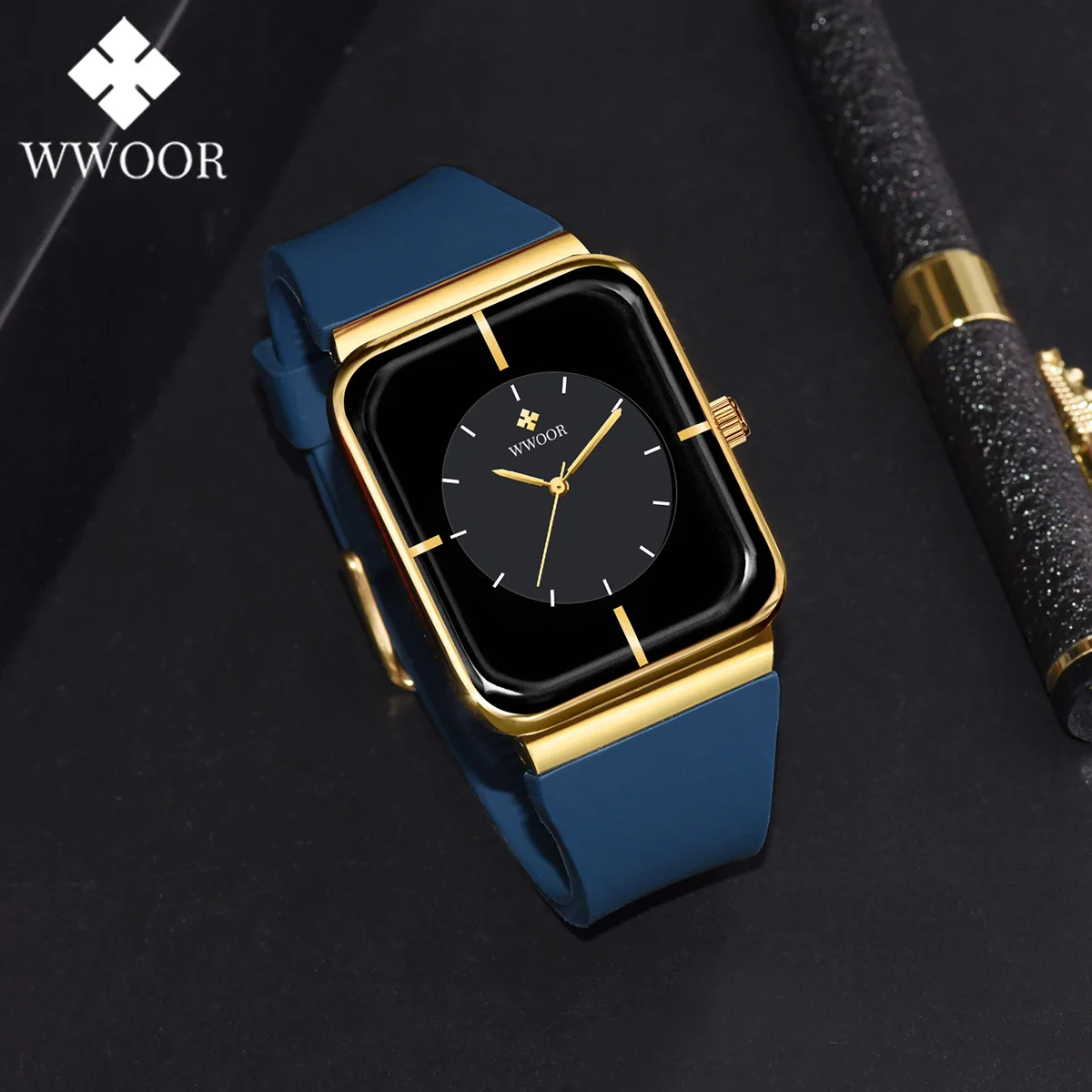

WWOOR Relogio Masculino Fashion Men's Watches Casual Waterproof Sport Mens Quartz Wristwatch Square Luxury Watch For Men Clock