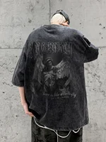 European American Fashion Plus Size T-shirts Women Gothic Style Letter Print Tops Women 2024 Summer New Hip Hop Large Size Tees