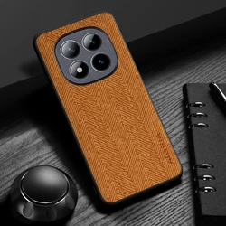 Elegant Leather Wood Grain Cover - Simple, Lightweight, and Durable Case for Note 15 Pro Plus (Orange)