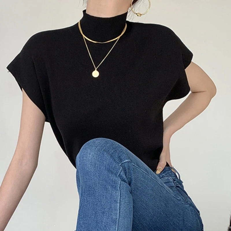 여성용 빈티지 블라우스, 2023 세련된 우아한 니트 셔츠 및 탑, 여성 의류, 여름 패션 20397 