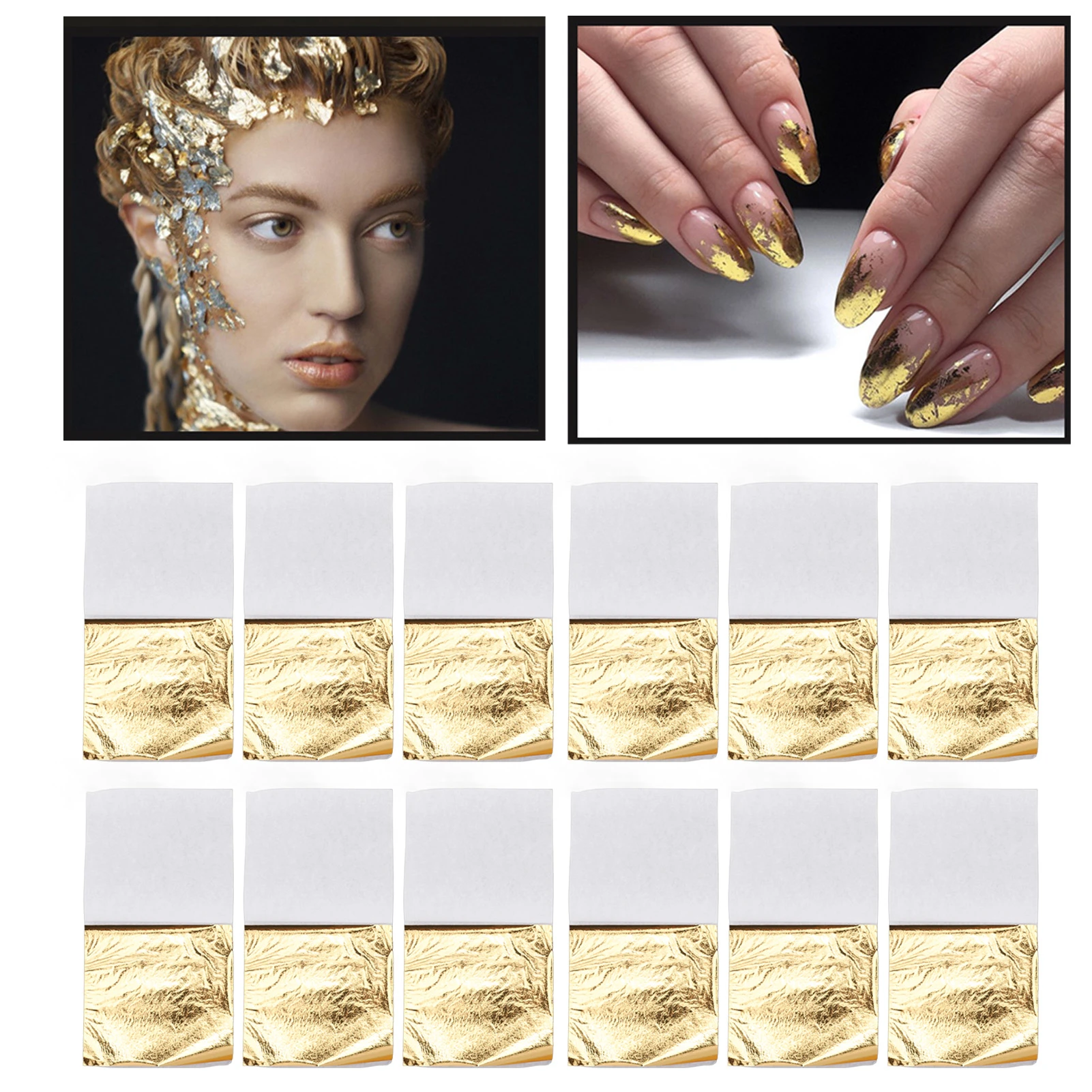 Nail Art 3 Doos Geïmiteerd Gouden Folie Papier Makeup Nail Art Goud Folie Sheet Decoratie Voor Ambachtelijke Schilderen Nail art| | - AliExpress