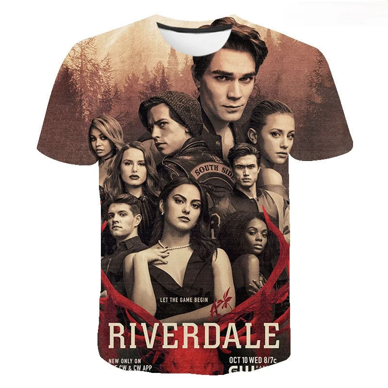 

Футболка Riverdale с 3D принтом для мужчин и женщин, новинка 2021, летняя повседневная модная уличная одежда, крутые топы с ривердэйлом, футболки 2XS-5XL