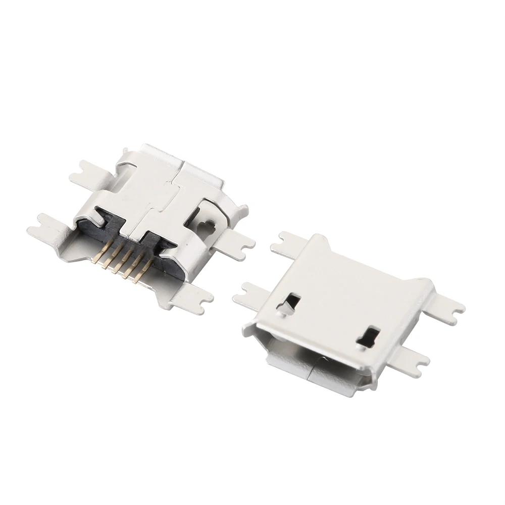 thumbnail image 1 of Puerto de carga con conector micro USB 2P 5P, base de carga, DIP SMD, para teléfonos, tabletas, altavoces, etc., conector de alimentación, 1 of 5
