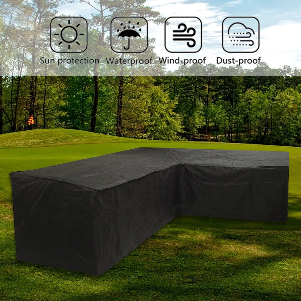 Outdoor Furniture Covers Waterproof Rain Snow Dust Wind-Proof Anti-UV Polyester Fiber Garden Lawn Patio Furniture Covers