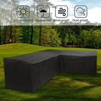 Black Outdoor Furniture Covers Waterproof Rain Snow Dust Wind-Proof Anti-UV Polyester Fiber Garden Lawn Patio Furniture Covers 2
