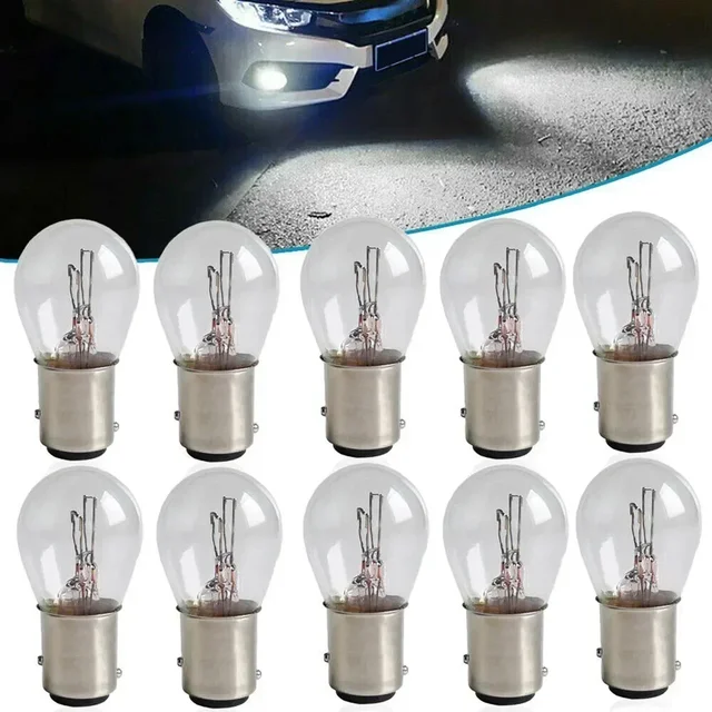 10pcs 1157 Light Bulb Auto Car Brake Stop Signal Turn Reverse Tail Lamp S25 12V Truck Motorcycle Battery Car Brake Lights Bulb 1