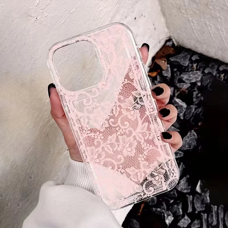 Elegant Romantic White Lace Phone Case Cover