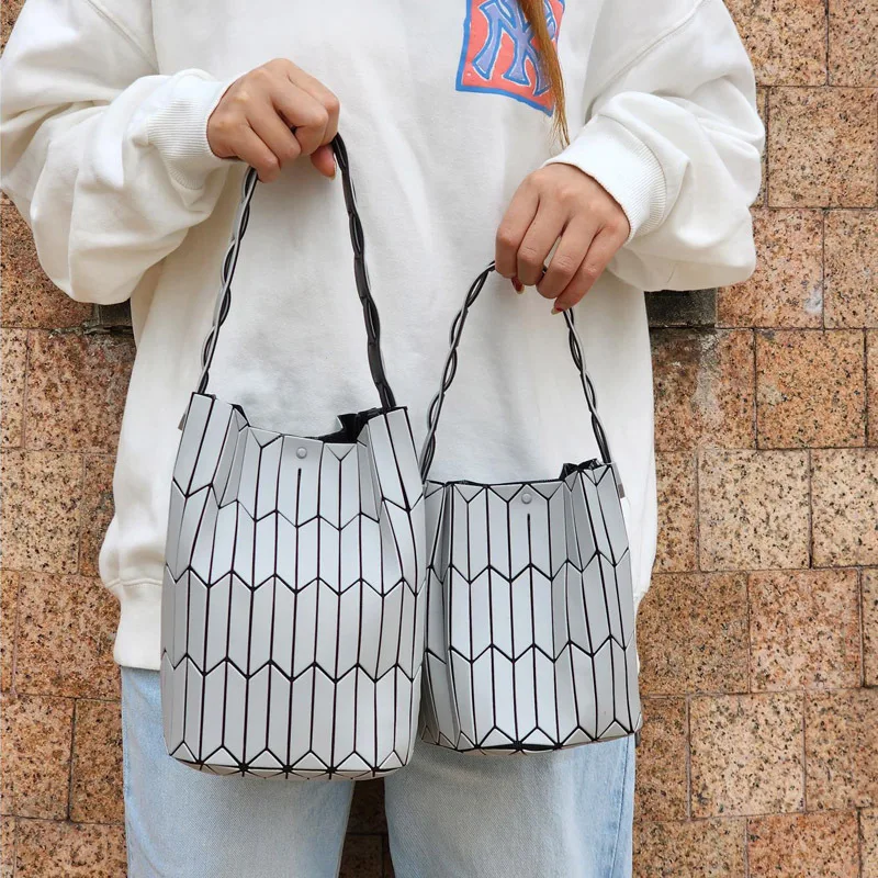 New Women's Geometric Large Capacity Girls Bag Bolsa Luxury Brand Designer Geometric Shoulder Crossbody Bag Folding Handbag