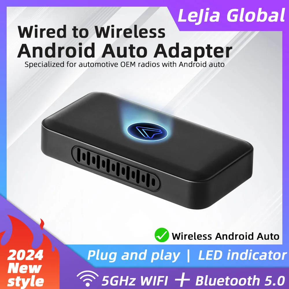 Mini Nuovo Aggiornamento Cablato A Wireless Android Auto Adapter Per Wired Android Auto Car Smart Ai Box Bluetooth Wifi Auto Connect Map