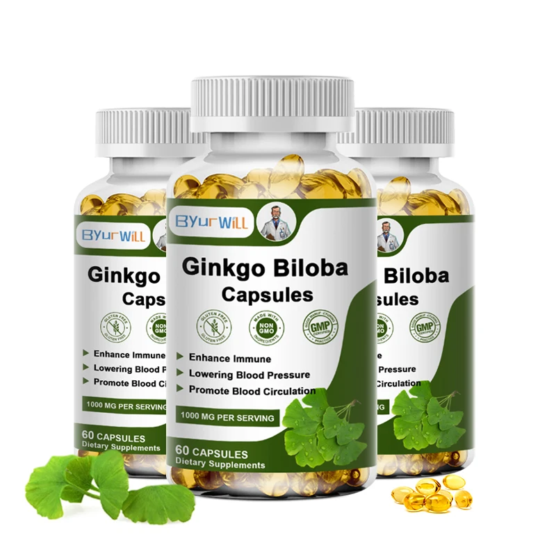 ByurWill Strength Ginkgo Biloba Capsules Boost Brain Support Memory Energy & Circulation Premium Non-GMO/Vegan Superfood ginkgo biloba supplement