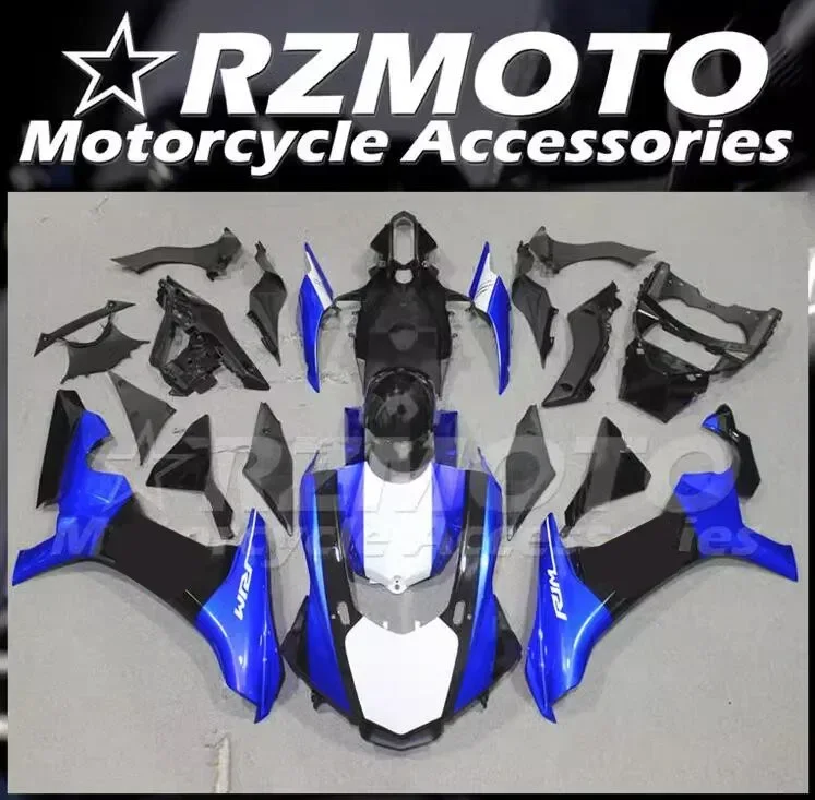 

4Gifts New ABS Motorcycle Fairings Kit Fit for YAMAHA YZF - R1 2015 2016 2017 2018 15 16 17 18 Bodywork Set Custom Blue White