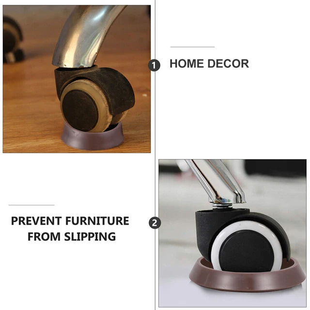 8pcs Round Furniture Caster Cups Anti-Sliding Floor Wheels Grippers Protectors Anti Vibration Pad Chair Roller Feet 6