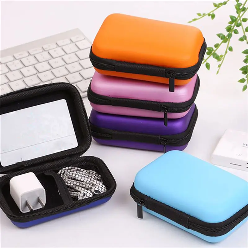 

New Colorful Portable Earphone Bag Phone Charger Box Key U Disk USB Cord Organizer Data Cable Storage Case Storage Accessories