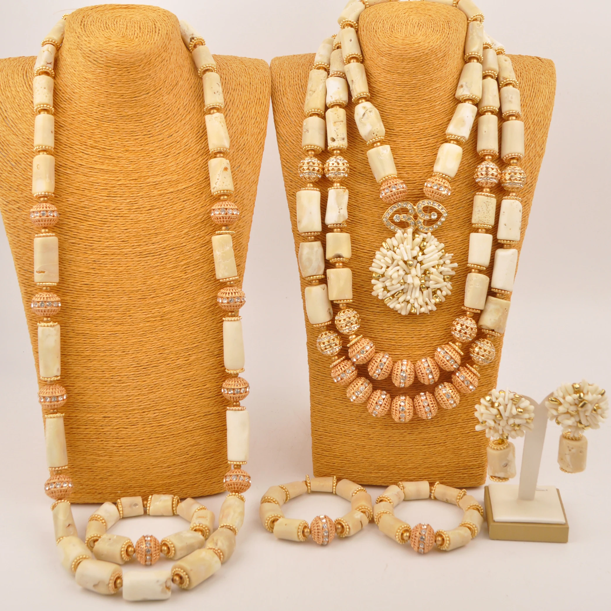 nigerian-wedding-white-coral-bead-jewelry-sets