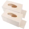 2/3pcs DIY Tissue Boxes Unfinished Wood Tissue Box Napkin Holders Craft Tissue Box Cover Simple Tissue Paper Dispenser Mold for 1