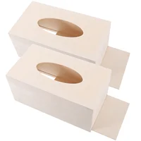 2/3pcs DIY Tissue Boxes Unfinished Wood Tissue Box Napkin Holders Craft Tissue Box Cover Simple Tissue Paper Dispenser Mold for 1
