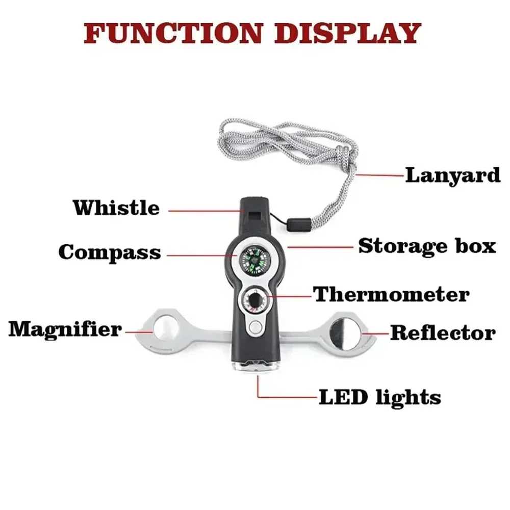 Outdoor Survival Whistle Emergency Tool Kit