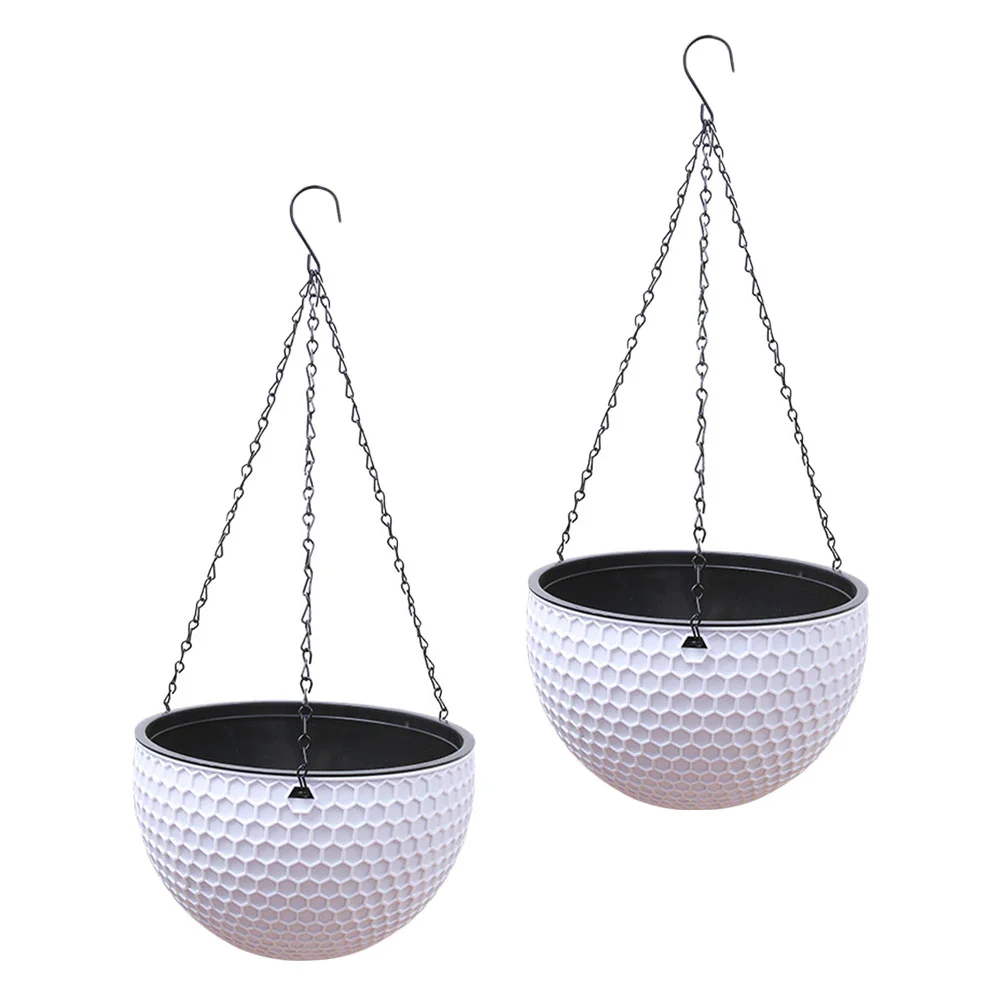 

2 Pcs Flowerpot Hanging Indoor Planters Plants Decor Garden Flowers Balcony Plastic Container Suspended
